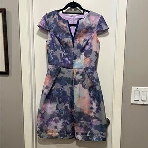 Chic Purple Dress with Cap Sleeves